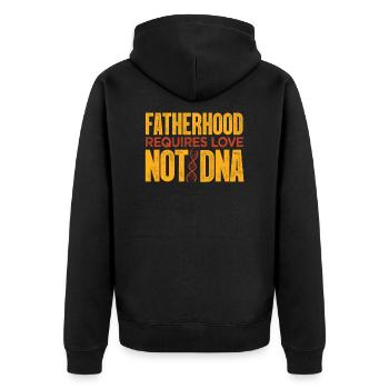 Stiefvater - Unisex Premium Bio Zip Hoodie - Schwarz - Hinten - Nico (187cm)