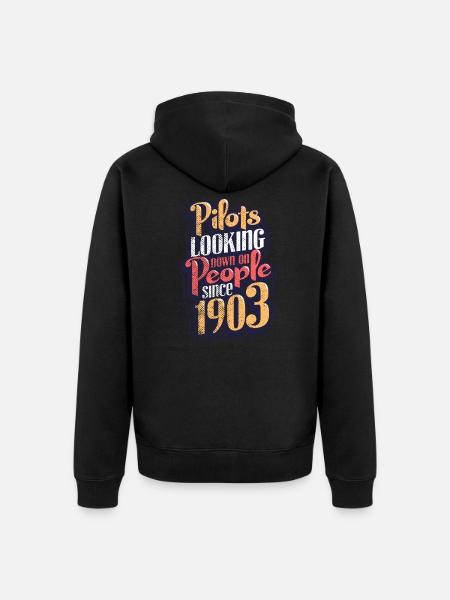 pilot - Unisex Premium Organic Zip Hoodie - black