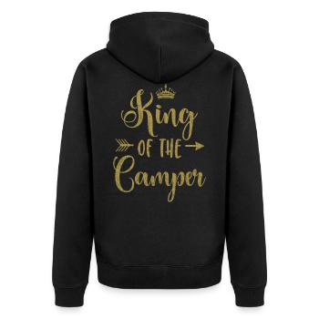 Camper Camping King Caravan Motorhome Hommes - Veste à capuche bio Premium Unisexe - noir - Dos - Nico (187cm)