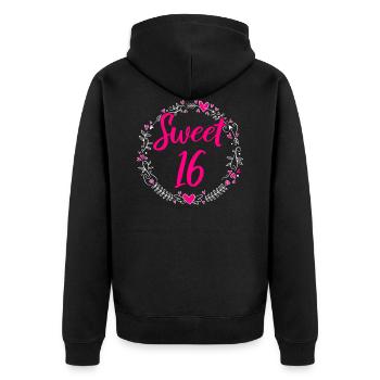 Sweet 16 ans fille 16 ans cadeau 16 ans - Veste à capuche bio Premium Unisexe - noir - Dos - Nico (187cm)