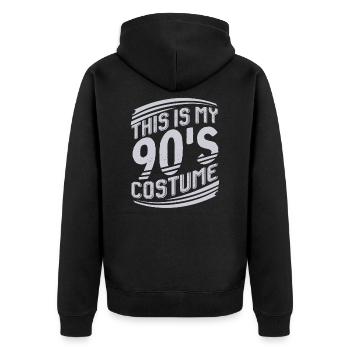 90s costume - Unisex Premium Organic Zip Hoodie - black - Back - Nico (187cm)