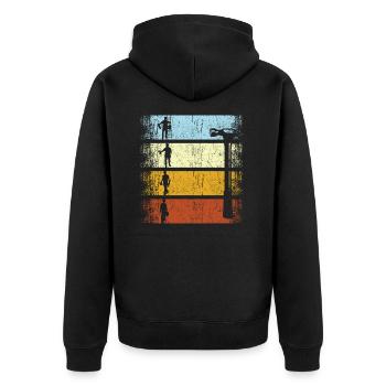 Vintage retro artisan handyman installer - Unisex Premium Organic Zip Hoodie - black - Back - Nico (187cm)