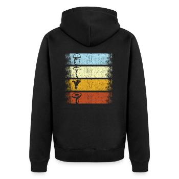 Champignons vintage rétro ramassent le champignon cueilleur de champignons - Veste à capuche bio Premium Unisexe - noir - Dos - Nico (187cm)