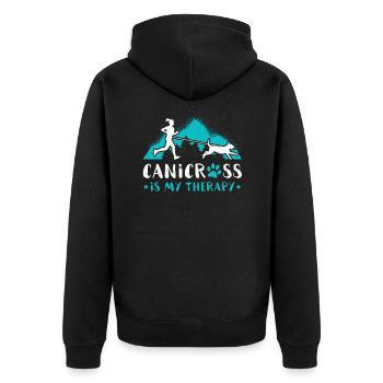 Canicross is my therapy running chien femmes - Veste à capuche bio Premium Unisexe - noir - Dos - Nico (187cm)