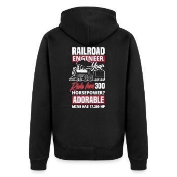 Train train lover trains train driver train mechanic - Unisex Premium Organic Zip Hoodie - black - Back - Nico (187cm)