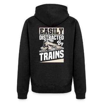 Train train lover trains train driver train driver - Unisex Premium Organic Zip Hoodie - black - Back - Nico (187cm)