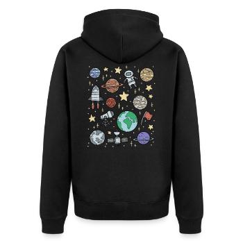 Univers Espace Espace - Veste à capuche bio Premium Unisexe - noir - Dos - Nico (187cm)