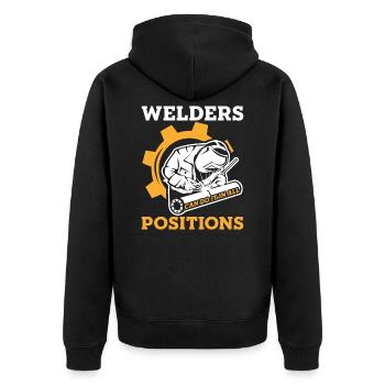 Welders Can Do It In All Positions Schweißer - Unisex Premium Bio Zip Hoodie - Schwarz - Hinten - Nico (187cm)