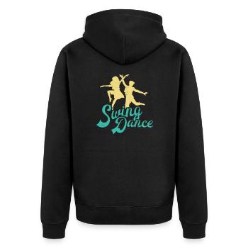 Swing Dance - Unisex Premium Bio Zip Hoodie - Schwarz - Hinten - Nico (187cm)