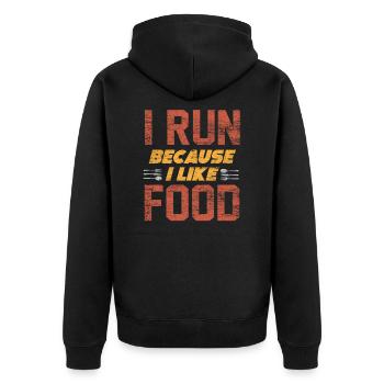 Laufen Läufer - Unisex Premium Bio Zip Hoodie - Schwarz - Hinten - Nico (187cm)