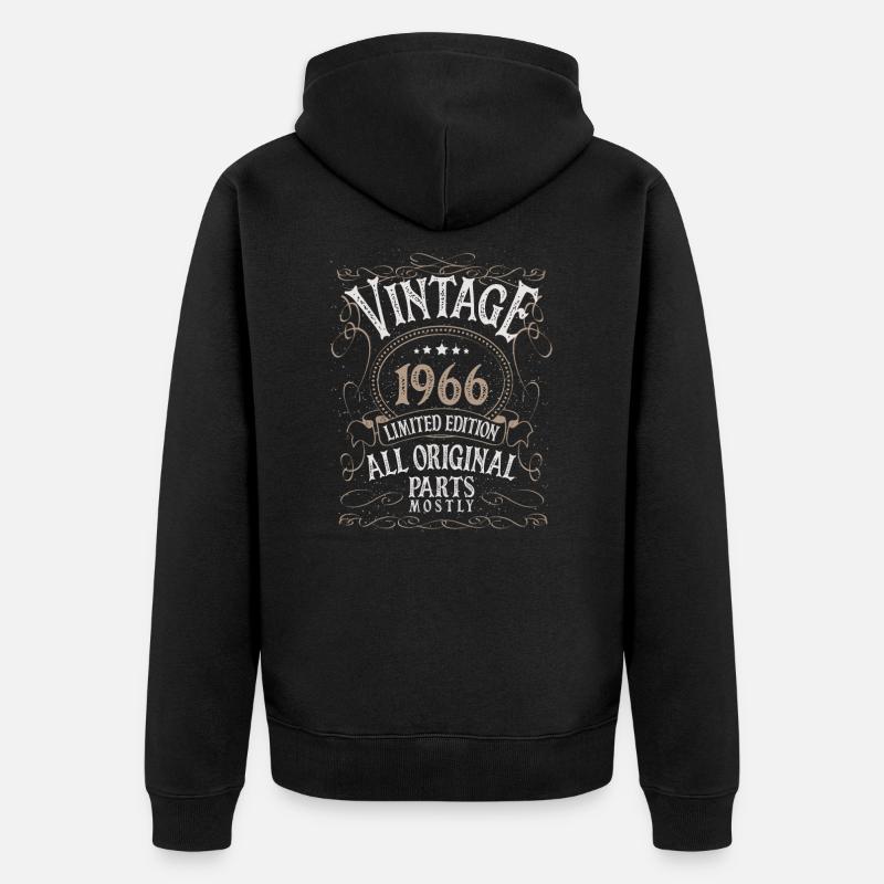 Né en 1966 - Veste à capuche bio Premium Unisexe - noir