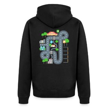 Car Play Mat Shirt for Dad - Unisex Premium Organic Zip Hoodie - black - Back - Nico (187cm)