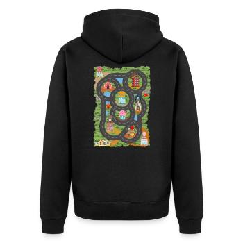 Chemise de jeu de voiture, cadeau de la fête des pères - Veste à capuche bio Premium Unisexe - noir - Dos - Nico (187cm)