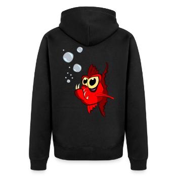 poisson rouge - Veste à capuche bio Premium Unisexe - noir - Dos - Nico (187cm)