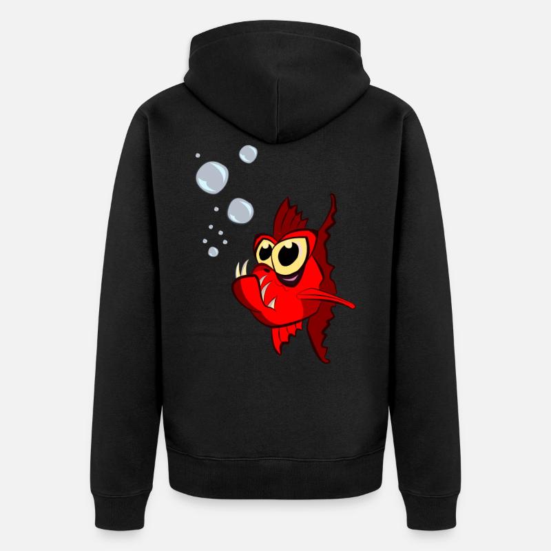 poisson rouge - Veste à capuche bio Premium Unisexe - noir
