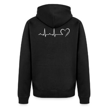 Chien propriétaire de chien battement de coeur - Veste à capuche bio Premium Unisexe - noir - Dos - Nico (187cm)