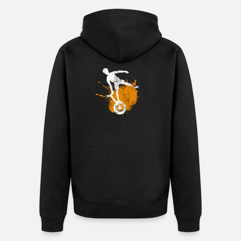 Einrad - Unisex Premium Bio Zip Hoodie - Schwarz