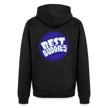 Beste Freunde - Unisex Premium Bio Zip Hoodie - Schwarz - Hinten - Nico (187cm)