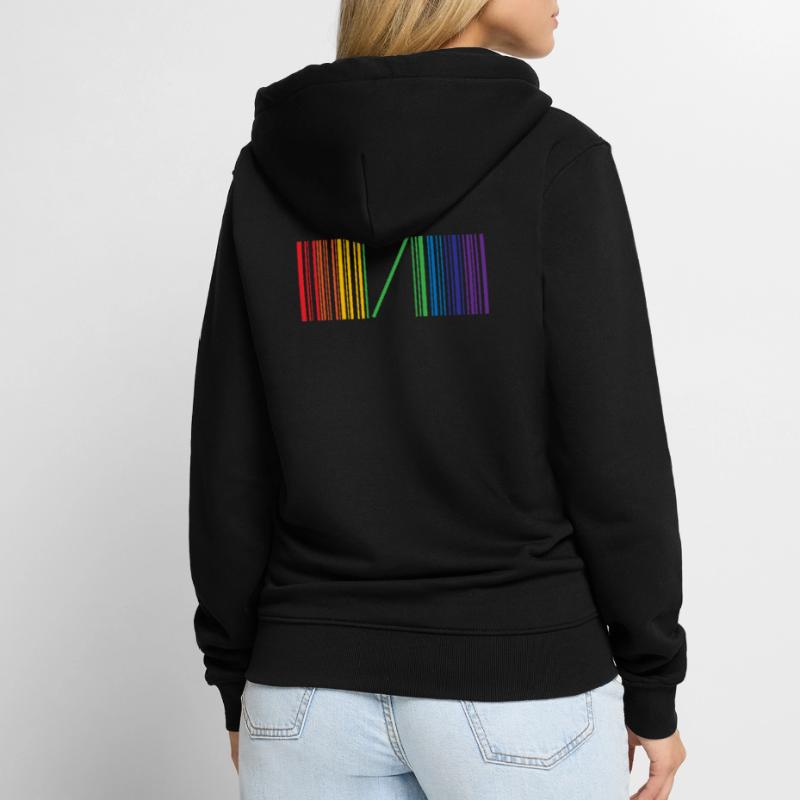 Be Different Gay Pride Code-barres Code-barres Rainbow Veste à capuche bio Premium Unisexe