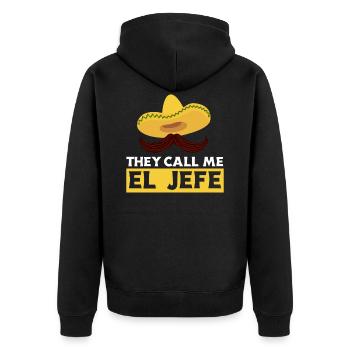 Funny Mexico Chef Mexican Chef Gift - Unisex Premium Organic Zip Hoodie - black - Back - Nico (187cm)