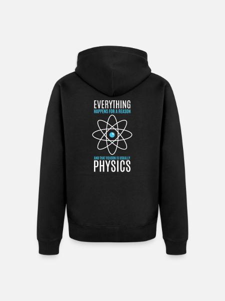 Physik - Premium økologisk unisex-hættejakke - sort