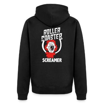 Funny roller coaster lover theme park fun fair - Unisex Premium Organic Zip Hoodie - black - Back - Nico (187cm)