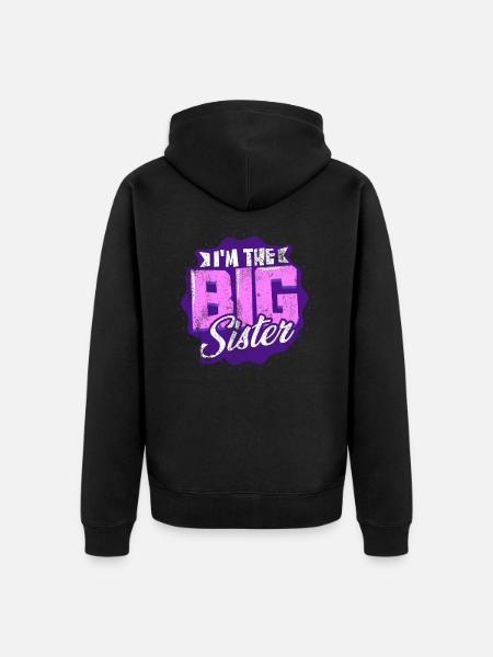 Big sister - Unisex Premium Organic Zip Hoodie - black