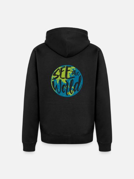 World travel - Unisex Premium Organic Zip Hoodie - black