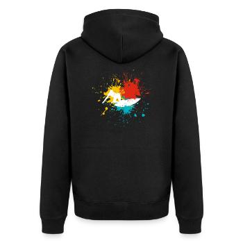 Surfer Surfen - Unisex Premium Bio Zip Hoodie - Schwarz - Hinten - Nico (187cm)