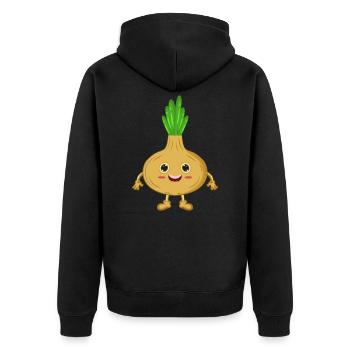 Onion comic - Unisex Premium Organic Zip Hoodie - black - Back - Nico (187cm)
