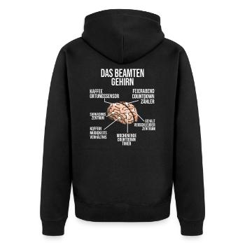 Beamter Gehirn Beamte Beruf Beamten Geschenk - Unisex Premium Bio Zip Hoodie - Schwarz - Hinten - Nico (187cm)
