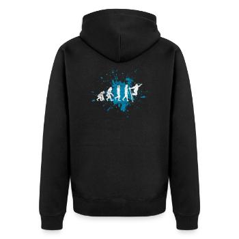Ski - Unisex Premium Bio Zip Hoodie - Schwarz - Hinten - Nico (187cm)
