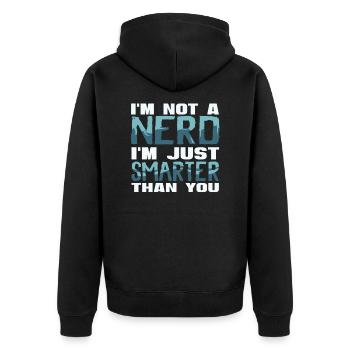 Nerd - Unisex Premium Organic Zip Hoodie - black - Back - Nico (187cm)