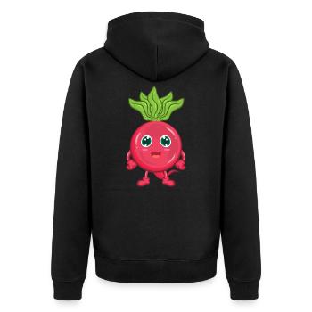 Légumes de radis - Veste à capuche bio Premium Unisexe - noir - Dos - Nico (187cm)