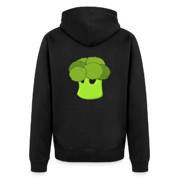 Broccoli vegetable - Unisex Premium Organic Zip Hoodie - black - Back - Nico (187cm)