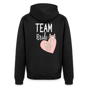 Team Bride To Be Bride Alpaca Llama Alpaca JGA - Unisex Premium Organic Zip Hoodie - black - Back - Nico (187cm)