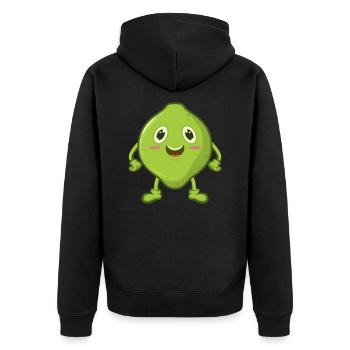 Lime comic - Unisex Premium Organic Zip Hoodie - black - Back - Nico (187cm)
