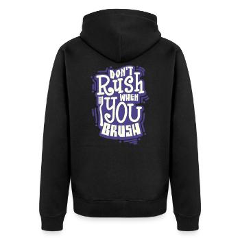 Brush teeth dentist toothbrush - Unisex Premium Organic Zip Hoodie - black - Back - Nico (187cm)
