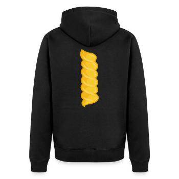 Nudel Fusilli Nudeln - Unisex Premium Bio Zip Hoodie - Schwarz - Hinten - Nico (187cm)