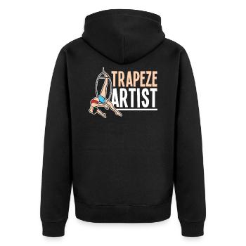 Trapez Artist Vintage Zirkus Geburtstag Kostüm - Unisex Premium Bio Zip Hoodie - Schwarz - Hinten - Nico (187cm)