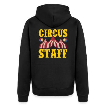 Circus Staff Vintage Zirkus Geburtstag Kostüm - Unisex Premium Bio Zip Hoodie - Schwarz - Hinten - Nico (187cm)