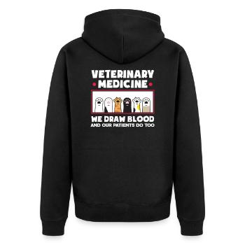 Cadeau d'infirmière vétérinaire drôle - Veste à capuche bio Premium Unisexe - noir - Dos - Nico (187cm)