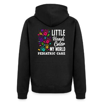 Kinderkrankenschwester Kinderkrankenpflegerin - Unisex Premium Bio Zip Hoodie - Schwarz - Hinten - Nico (187cm)