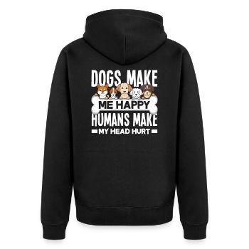 Dog owner, dog lover, dog lover - Unisex Premium Organic Zip Hoodie - black - Back - Nico (187cm)