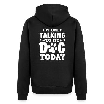 Dog owner, dog lover, dog lover - Unisex Premium Organic Zip Hoodie - black - Back - Nico (187cm)
