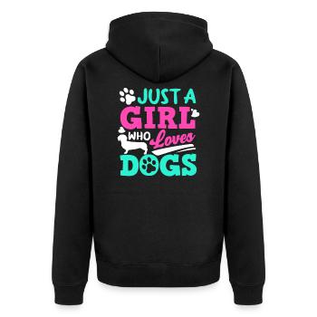 Dog owner, dog lover, dog lover - Unisex Premium Organic Zip Hoodie - black - Back - Nico (187cm)