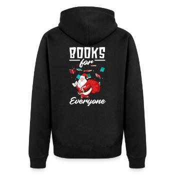 Lustiges Weihnachten Bücher für alle Geschenk - Unisex Premium Bio Zip Hoodie - Schwarz - Hinten - Nico (187cm)