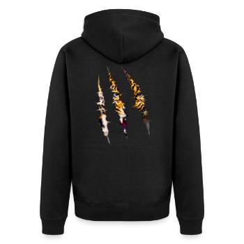 leopard - Unisex Premium Organic Zip Hoodie - black - Back - Nico (187cm)