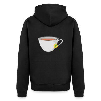 Tee - Unisex Premium Bio Zip Hoodie - Schwarz - Hinten - Nico (187cm)