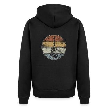Guitare électrique guitariste vintage - Veste à capuche bio Premium Unisexe - noir - Dos - Nico (187cm)